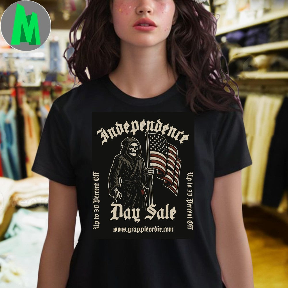 Independence Day Sale Grim Reaper Patriotic T-Shirt