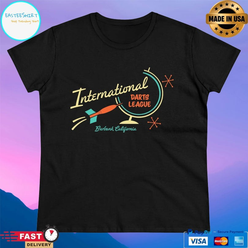 International Darts League Burbank California T-shirt