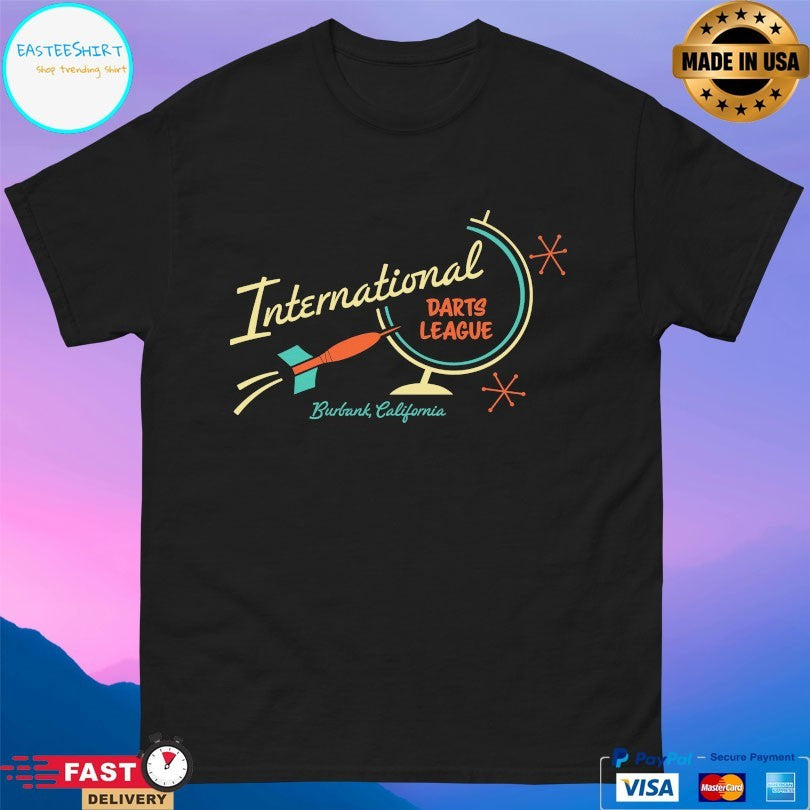 International Darts League Burbank California T-shirt