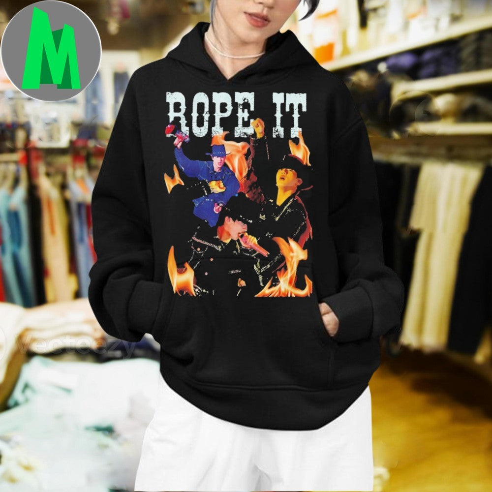 K wave Rope It Cowboy Fire Shirt