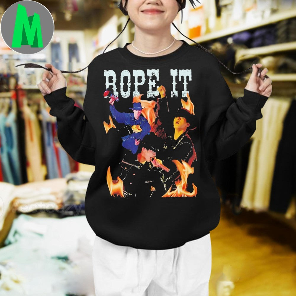K wave Rope It Cowboy Fire Shirt