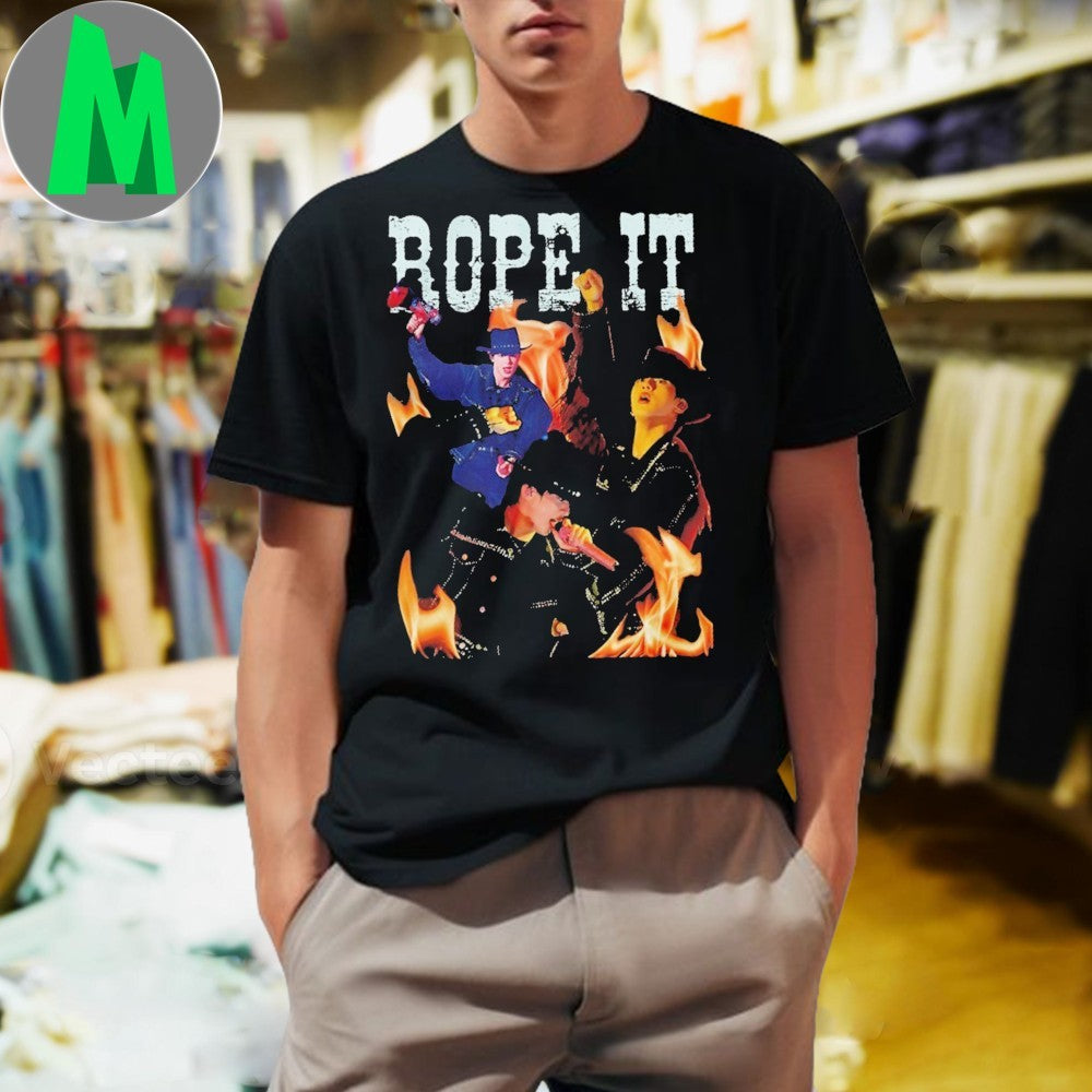 K wave Rope It Cowboy Fire Shirt
