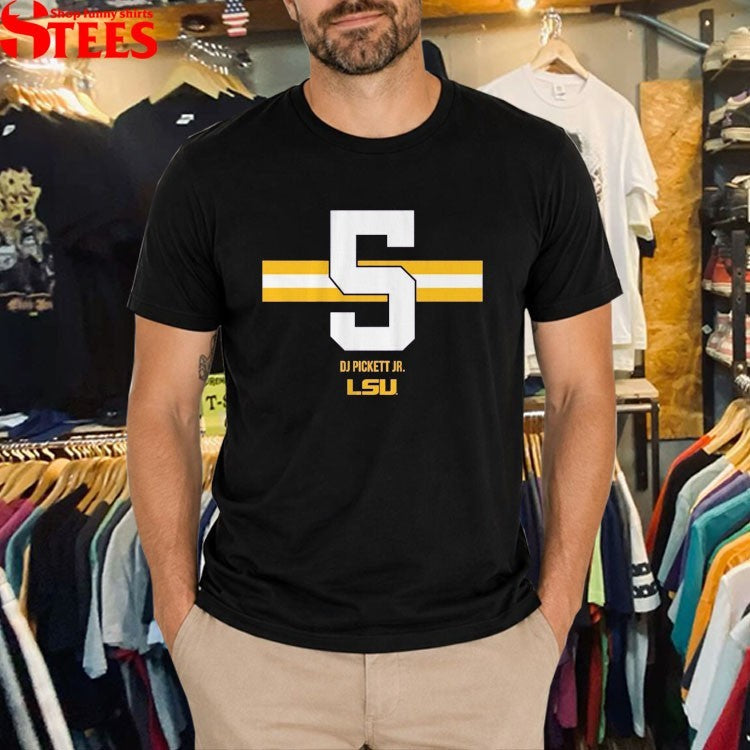 Lsu Football Dj Pickett Jr. Name Number Stripe T-shirt
