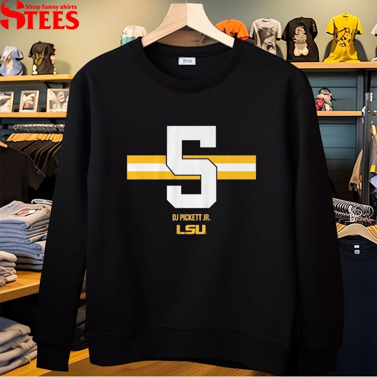 Lsu Football Dj Pickett Jr. Name Number Stripe T-shirt