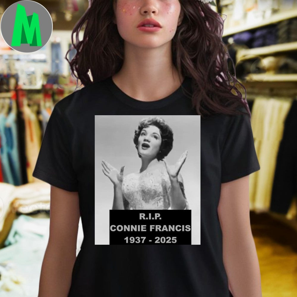 RIP Connie Francis 1937-2025 Memorial Mugshot Graphic Shirt