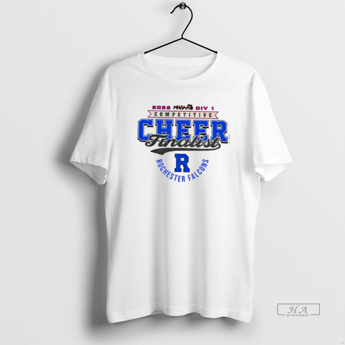 Official Rochester Falcons 2026 Mhsaa Cheer D1 Finalist Logo Tee