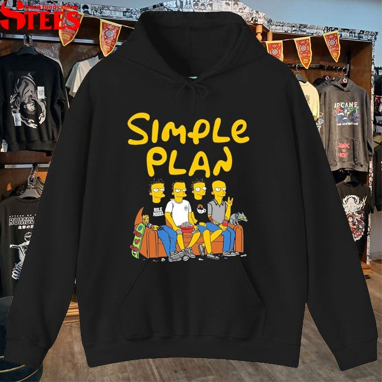 Simple Plan Band On The Couch Simpsons T-shirts