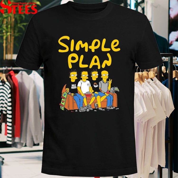 Simple Plan Band On The Couch Simpsons T-shirts