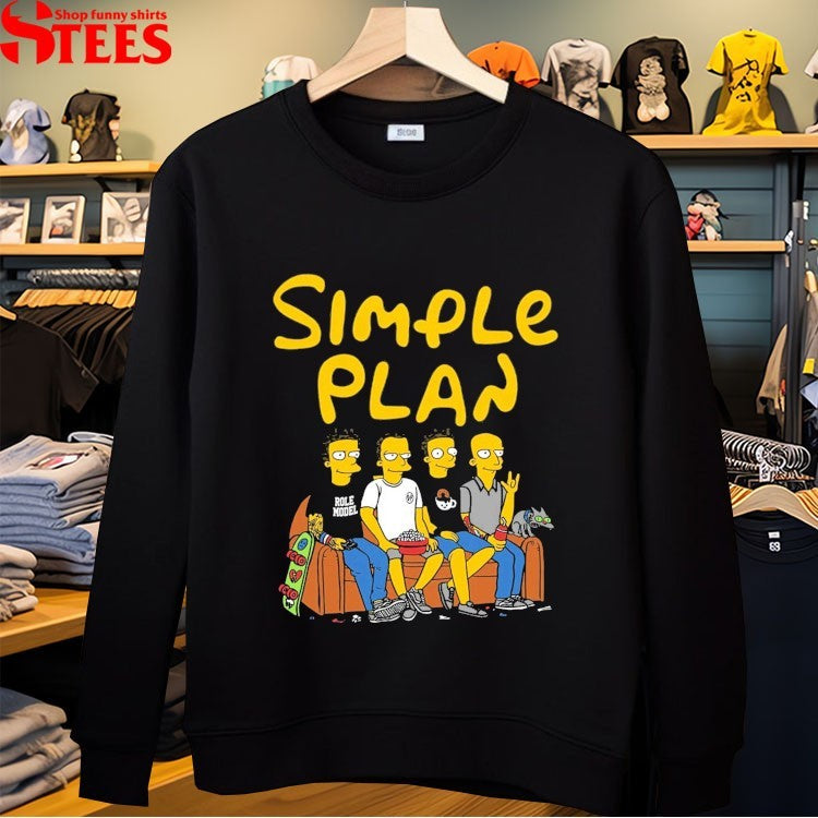 Simple Plan Band On The Couch Simpsons T-shirts