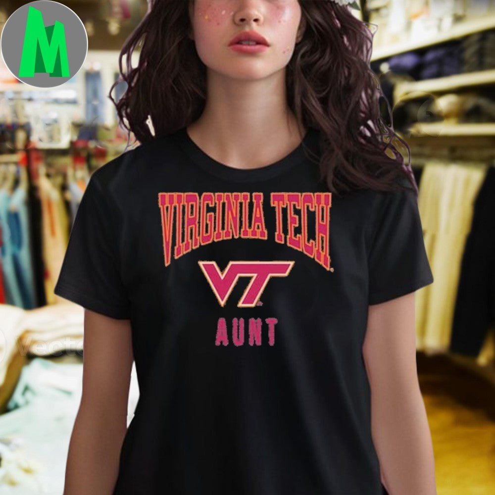 Summit Sportswear Virginia Tech Hokies Charcoal Aunt Shirt