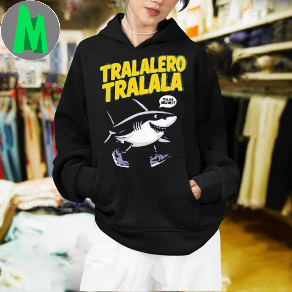 Tralalero Tralala Italian Drummer Boy Walking Shark T-Shirt
