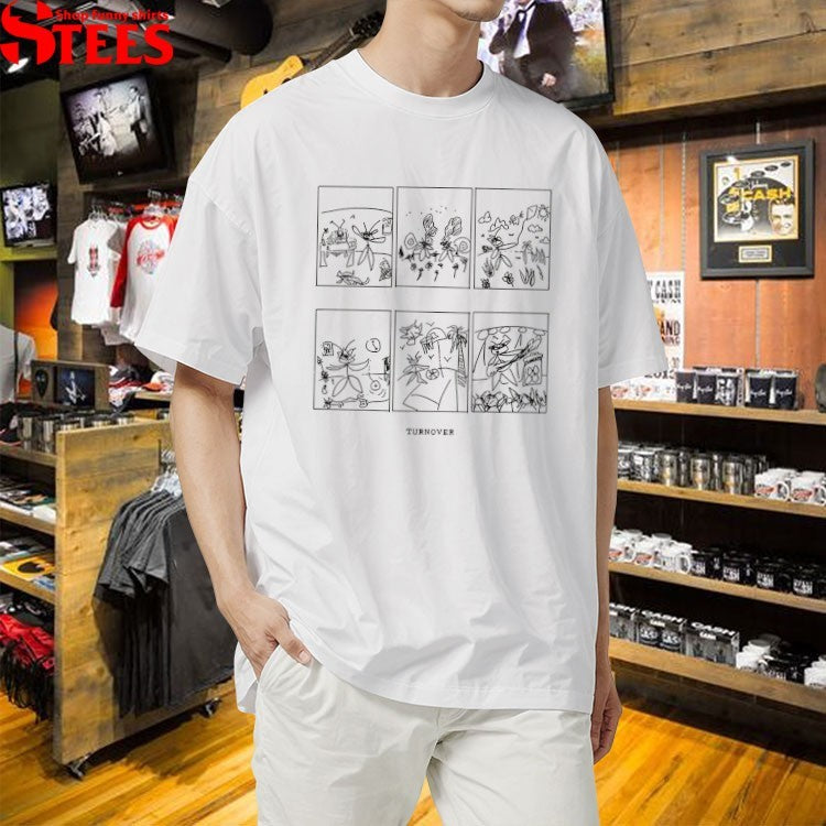 Turnover Down On Earth Comic Strip T-shirts