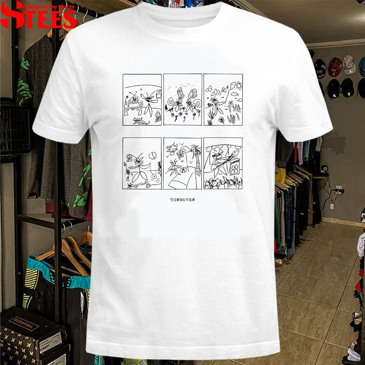 Turnover Down On Earth Comic Strip T-shirts