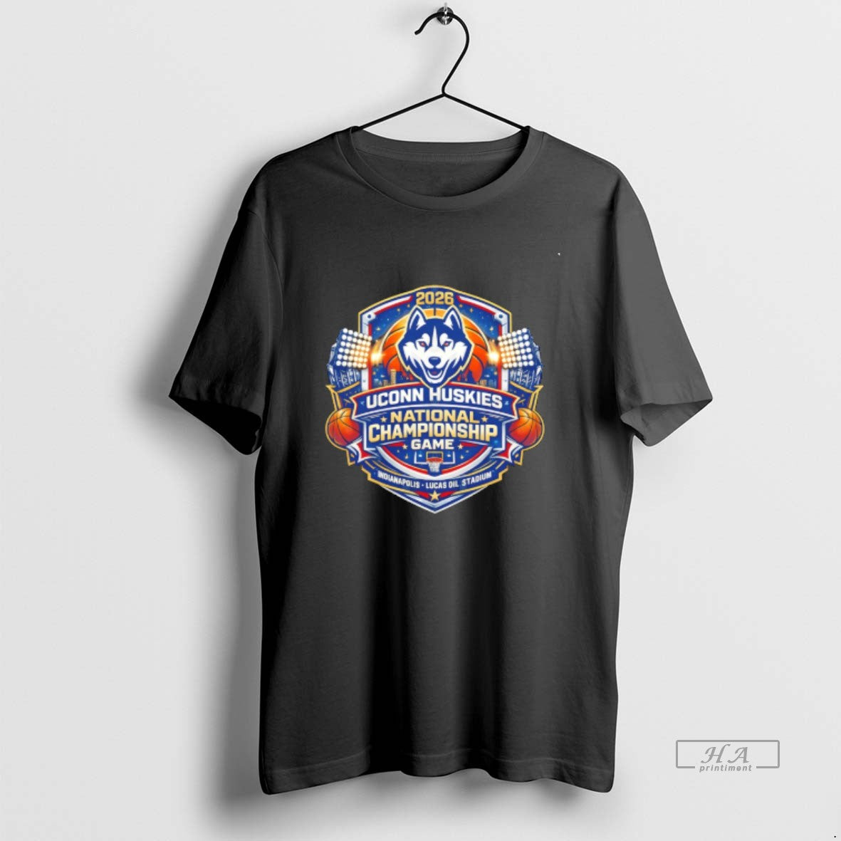 Official Uconn Mens Basketball National Championship Game Lucas Oil Stadium 2026 Shirtuconn Mens Basketball National
