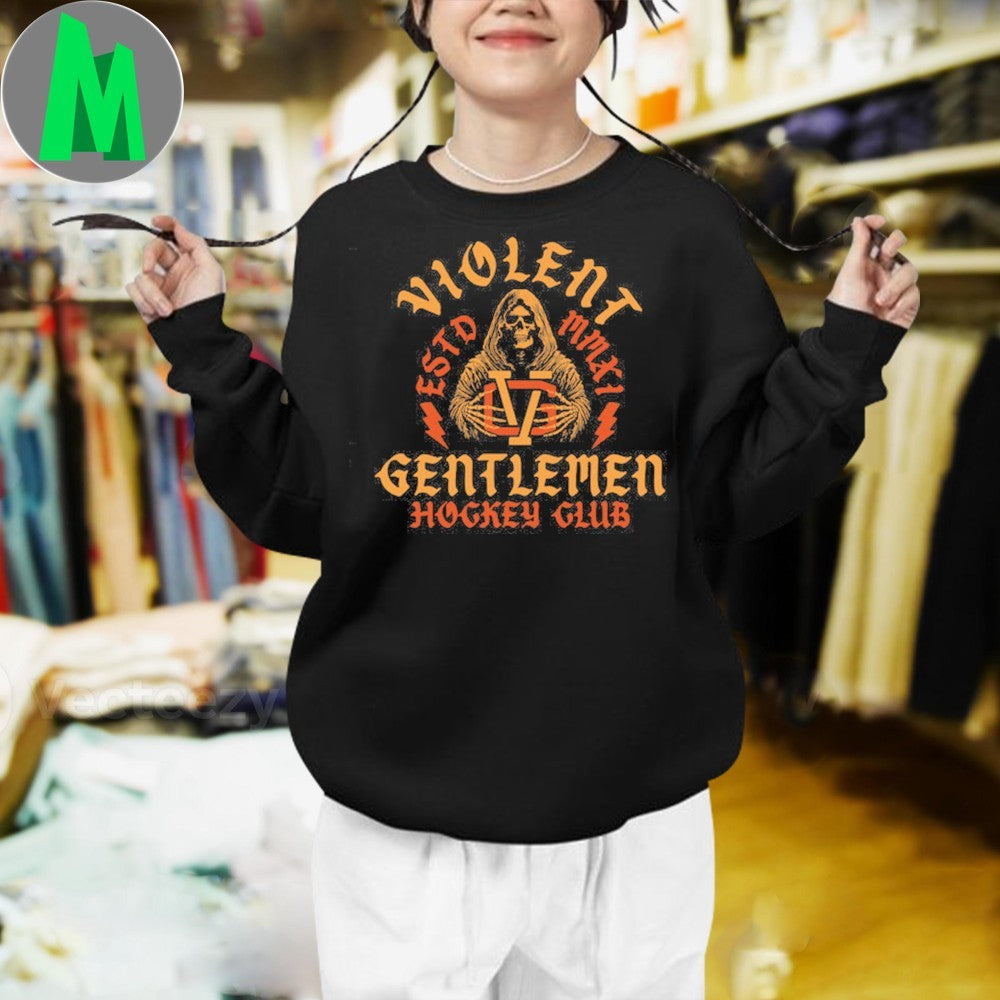 Violent Gentlemen Hockey Club Ice In Our Blood Logo T-Shirt