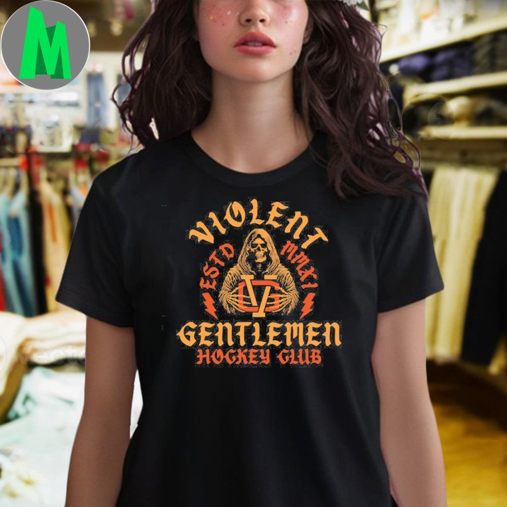 Violent Gentlemen Hockey Club Ice In Our Blood Logo T-Shirt