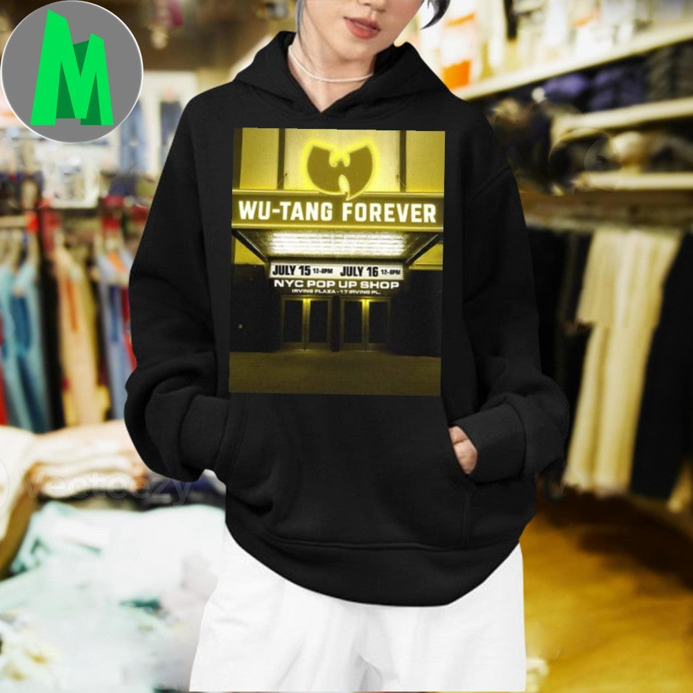 Wu Tang Clan Pop Up Shop Poster At Irving Plaza In New York On July 15 16 2025 Yellow Neon Marquee Shirt