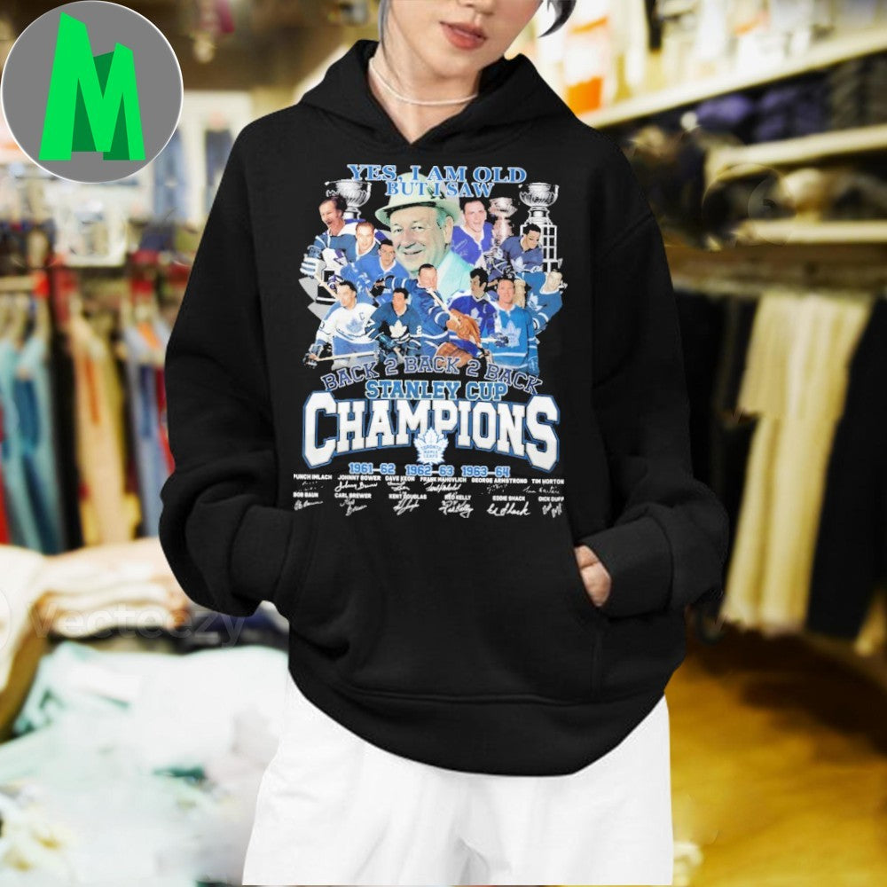 Yes I Am Old But I Saw Toronto Maple Leafs 3-Peat Stanley Cup Champions Vintage NHL Hockey Fan Shirt