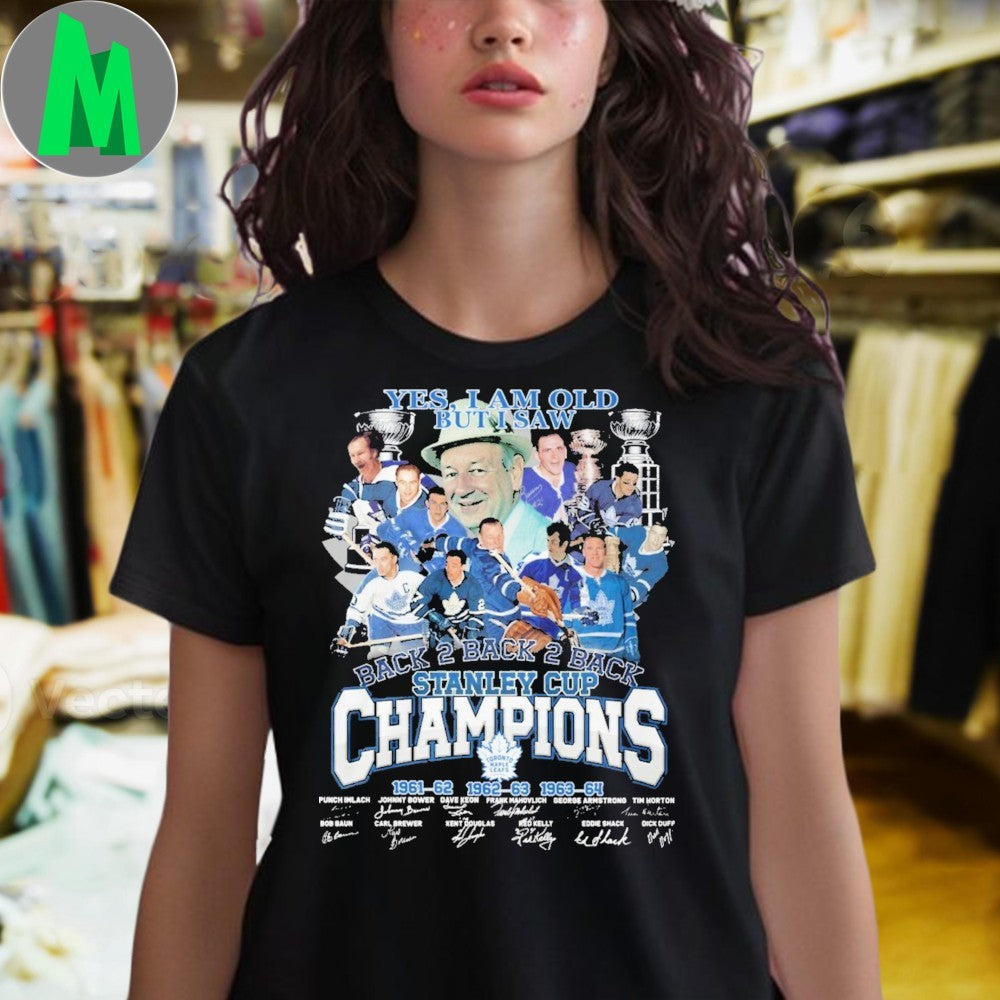 Yes I Am Old But I Saw Toronto Maple Leafs 3-Peat Stanley Cup Champions Vintage NHL Hockey Fan Shirt