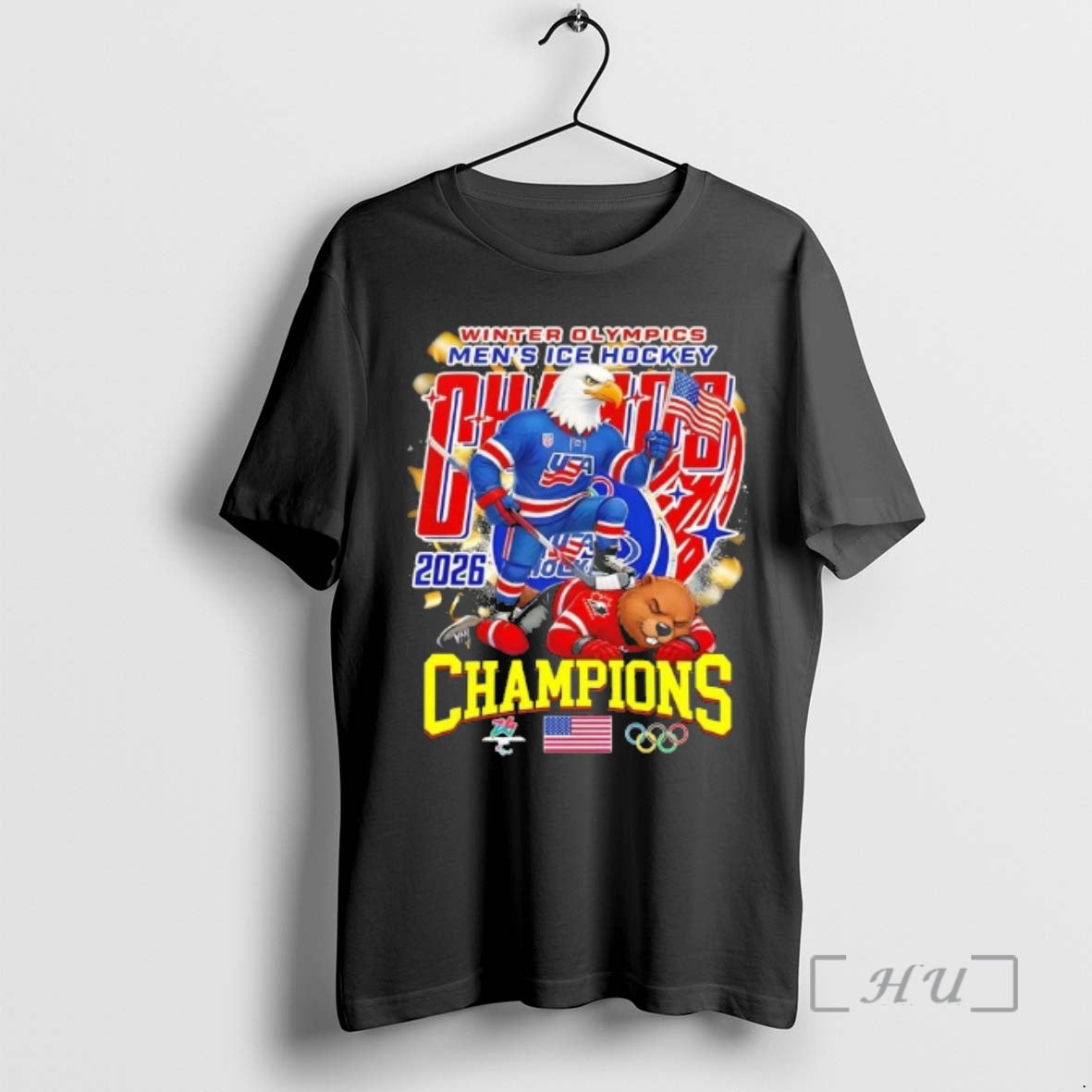 Officials 2026 Winter Olympics Mens Ice Hockey Usa Beat Canada Champions Premium T Shirts Sweater