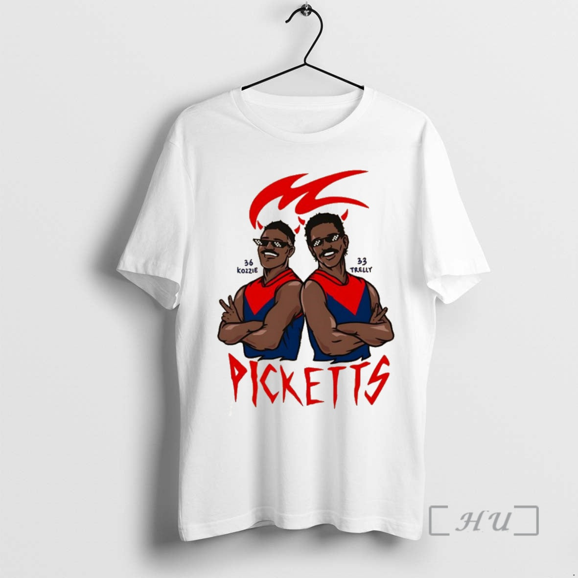 Officials 36 Kozzie And 33 Trelly Melbourne Demons At Afl Picketts Premium T Shirts Sweater