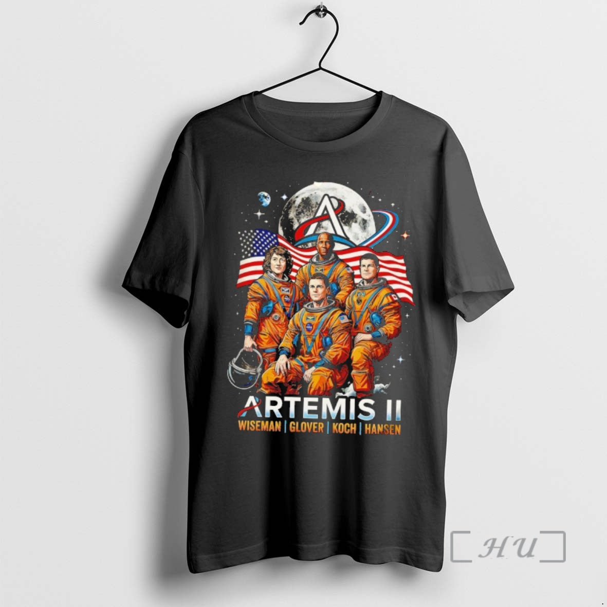 Officials Artemis Ii 2026 Rocket Launch Nasa Mission Wiseman Glover Koch Hansen Premium T Shirts