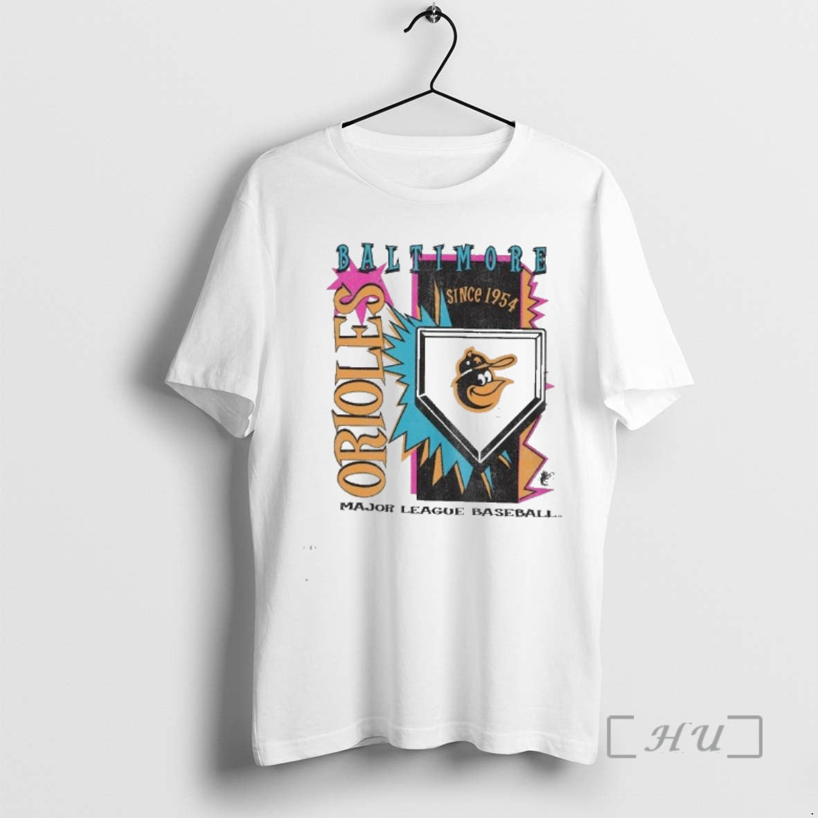 Officials Baltimore Orioles Major League Baseball Mitchell Ness Cooperstown Neon Field Shock Premium T Shirts