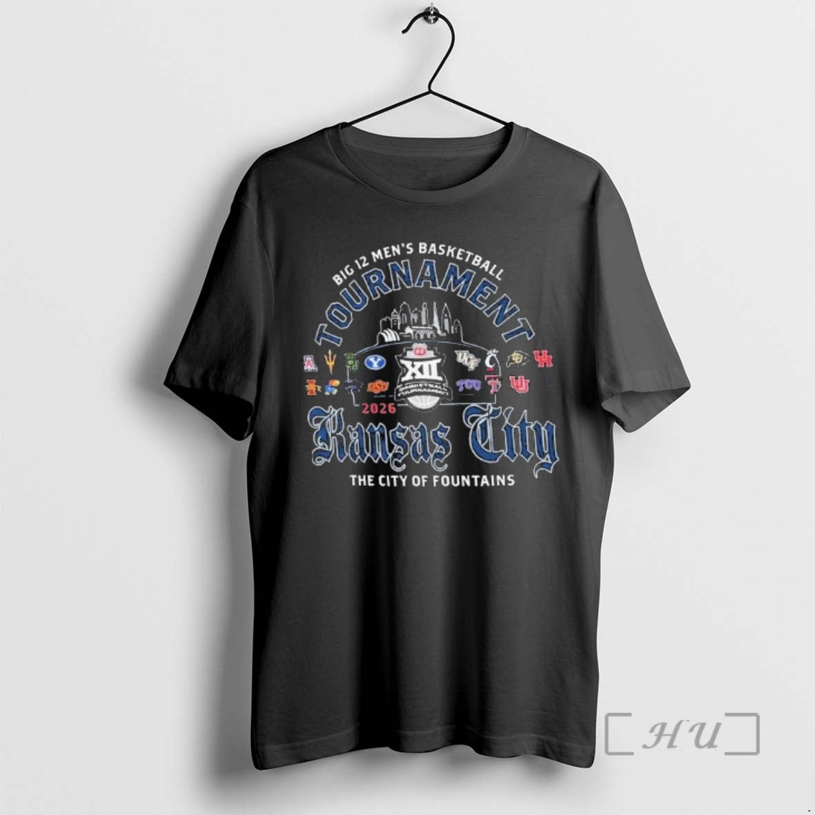Officials Big 12 Light Blue 2026 Big 12 Tournament City Of Fountains Premium T Shirts