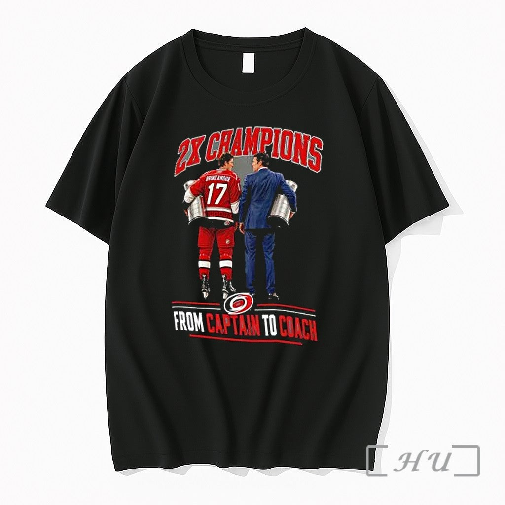Officials Carolina Hurricanes Rod Brindamour 2x Champions From Captain To Coach Premium T Shirts Sweater
