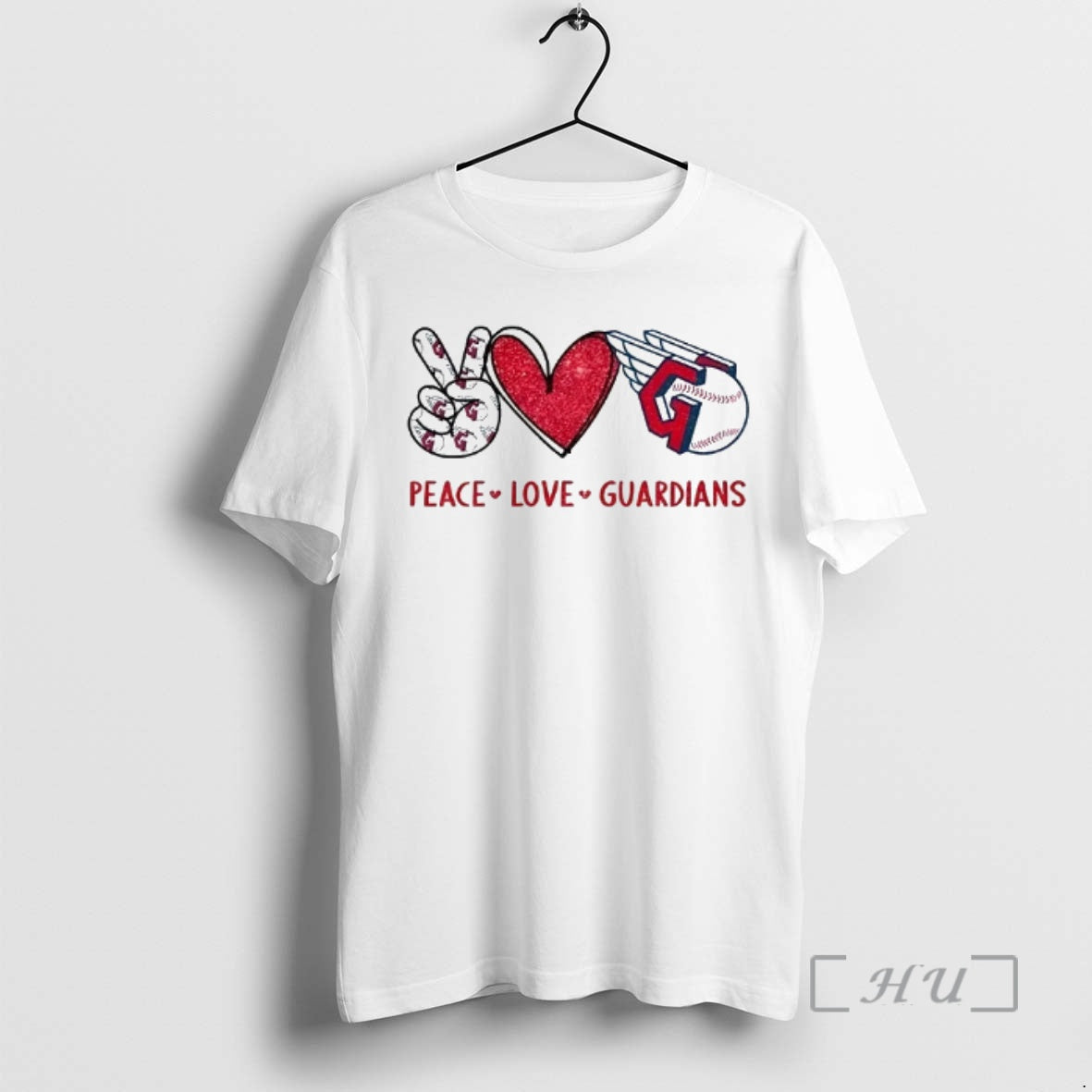Officials Cleveland Guardians Baseball Peace Love Guardians Logo