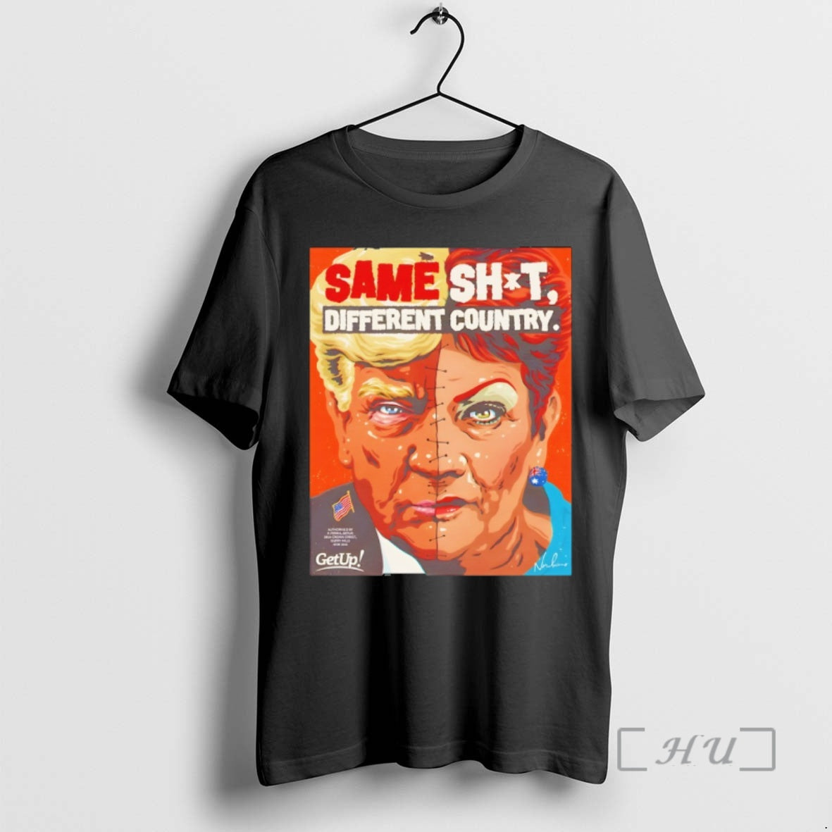 Officials Donald Trump And Pauline Hanson America Mashup Same Shit Different Country Premium T Shirts