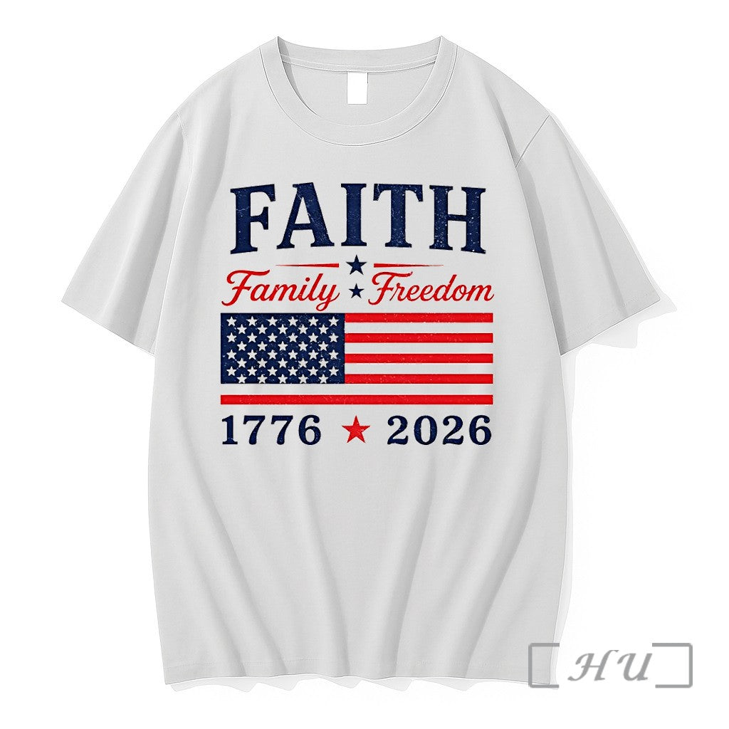 Officials Faith Family Freedom Preppy 4th Of July America 1776 2026 Premium T Shirts Sweater
