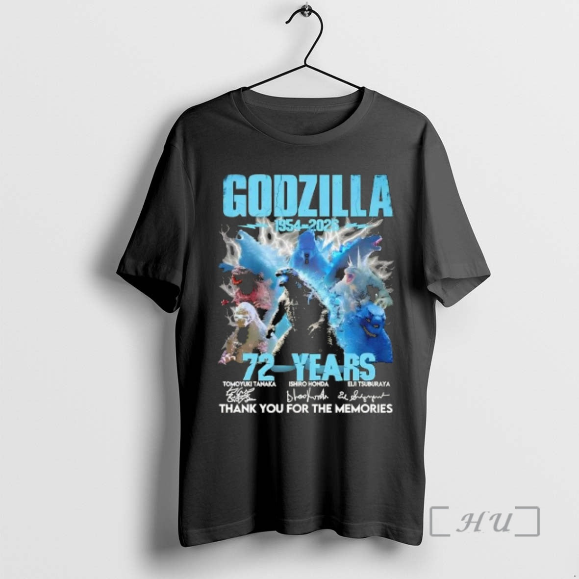 Officials Godzilla 1954 2026 72 Years Thank You For The Memories Signatures Premium T Shirts