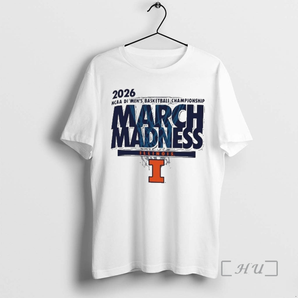 Officials Illinois Fighting Illini 2026 Ncaa Di Mens Basketball Championship March Madness Premium T Shirts
