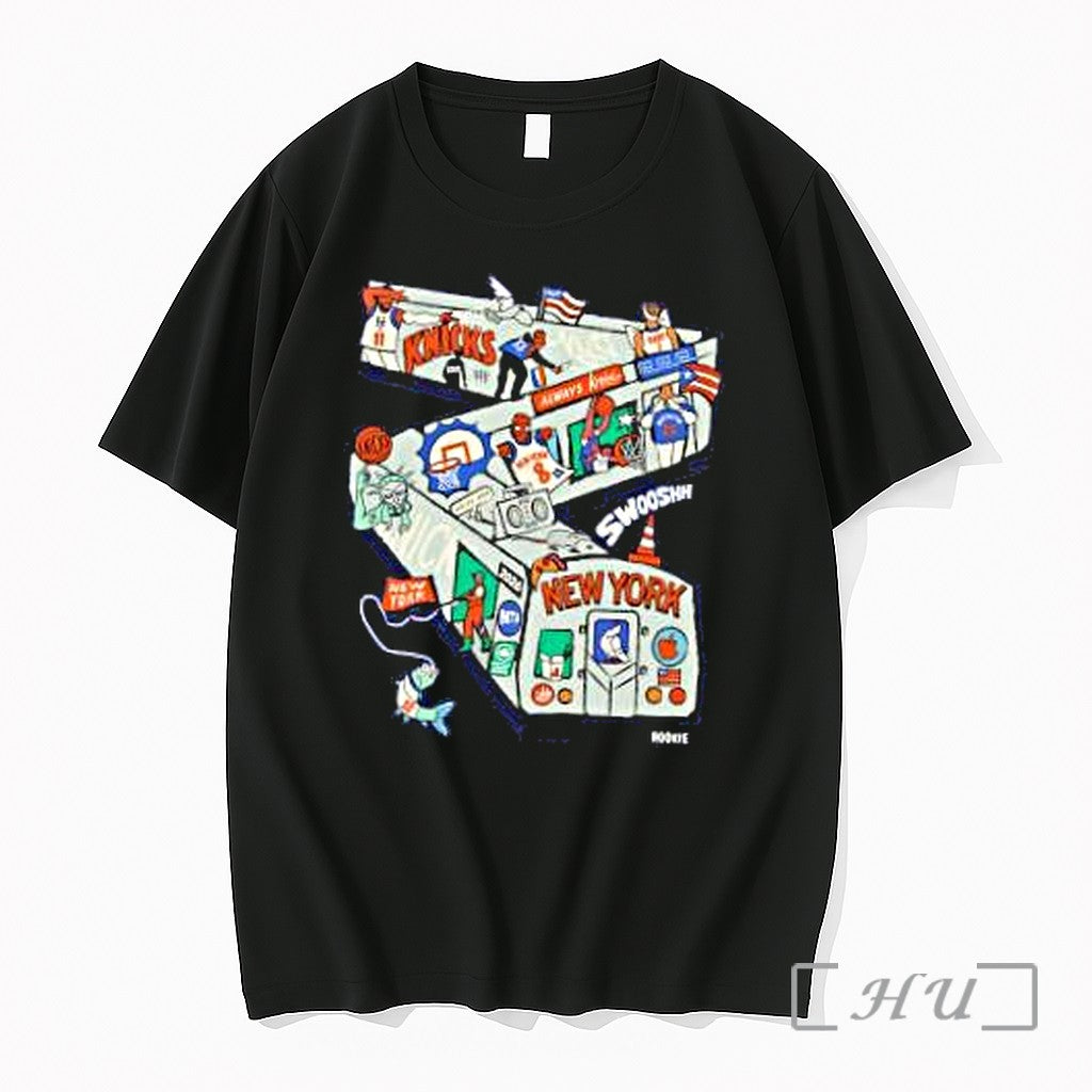 Officials Jalen Brunson Josh Hart New York Knicks Nba Champions Subway Cartoon Premium T Shirts
