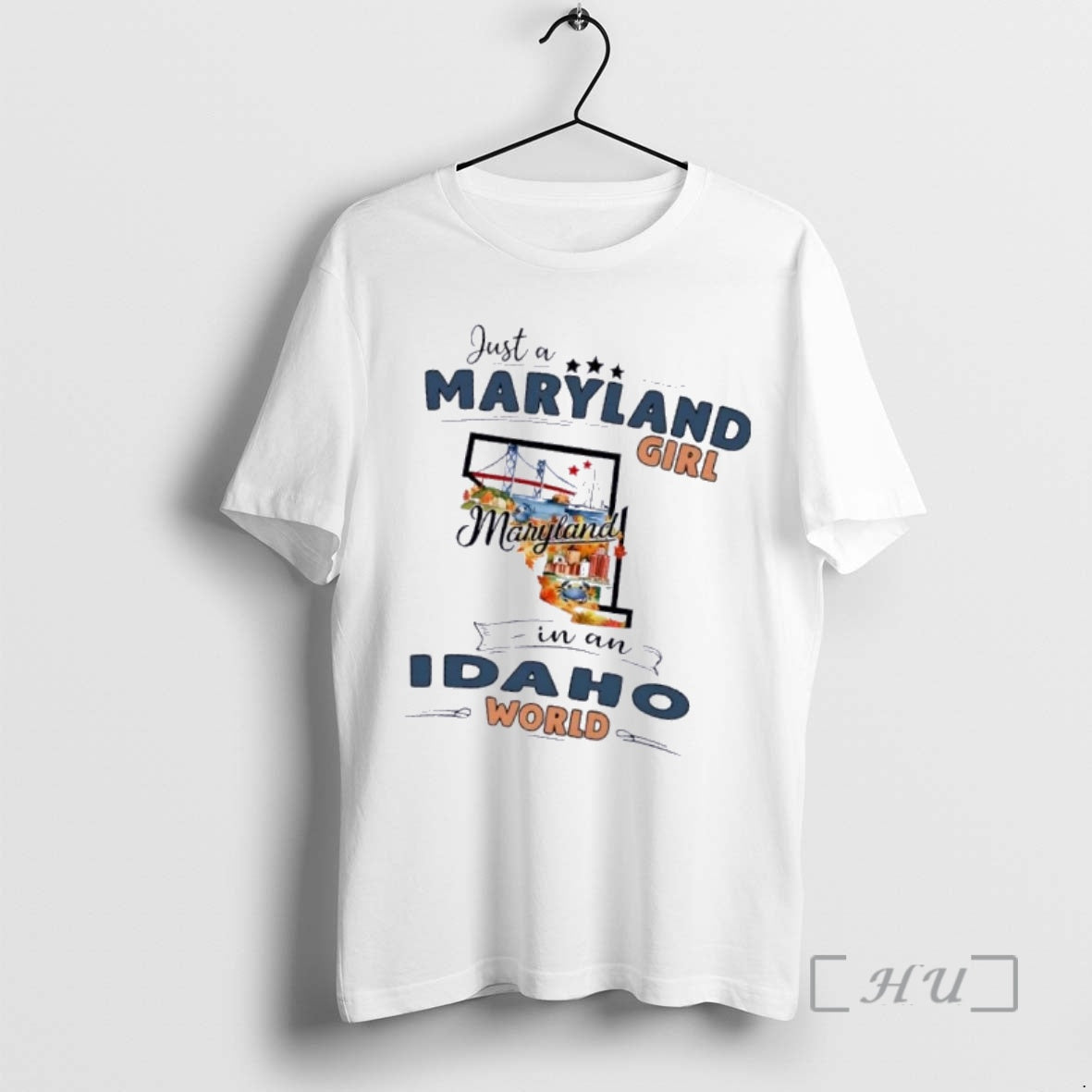Officials Just A Maryland Girl Girl In A Idaho World Map Premium T Shirts Sweater