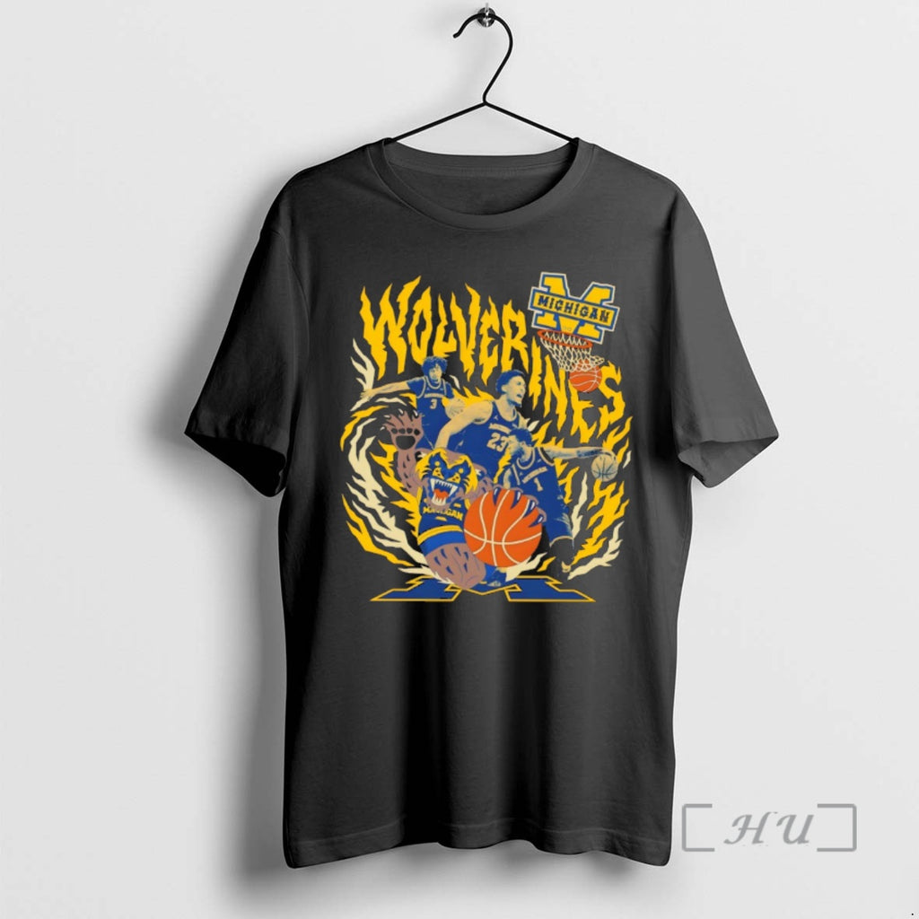 Officials Michigan Wolverines Basketball Players Bear Mascot Ncaa Final Four 2026 Premium T Shirts Sweater