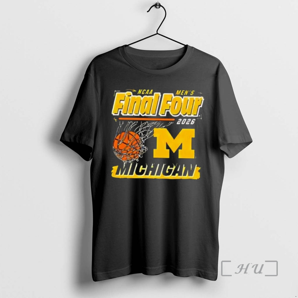 Officials Michigan Wolverines Mens Basketball Final Four Ball Swish Ncaa Basketball Premium T Shirts Sweater