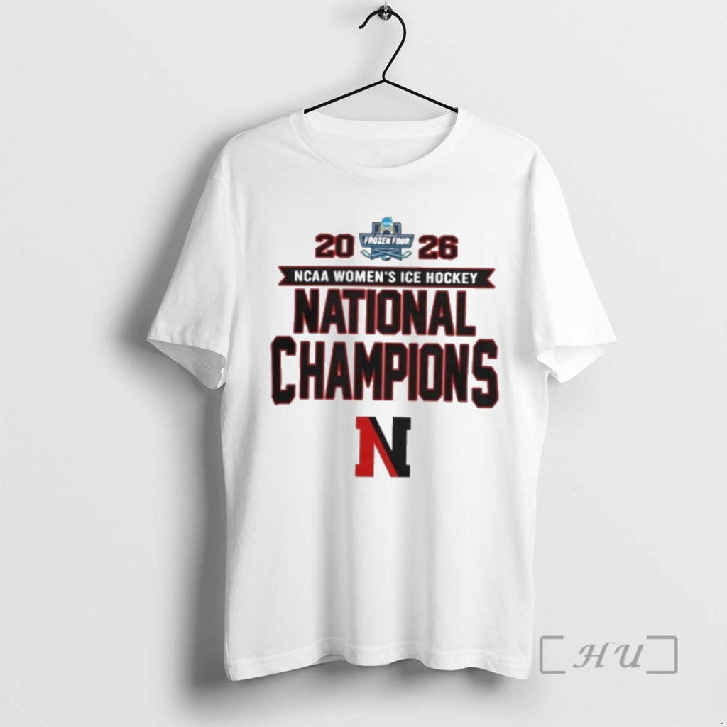 Officials Northeastern Huskies 2026 Ncaa Frozen Four Womens Ice Hockey National Champions Premium T Shirts