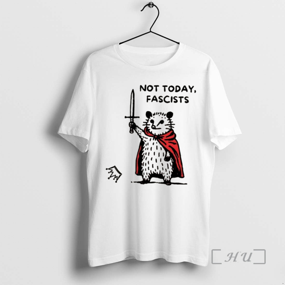Officials Not Today Fascists Opossum Warrior Doodle Meme No Kings Anti Trump Premium T Shirts
