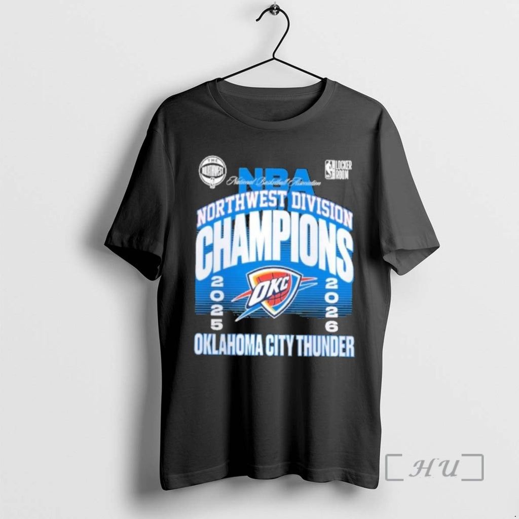 Officials Oklahoma City Thunder 2026 Nba Northwest Division Champions Locker Room Premium T Shirts Sweater
