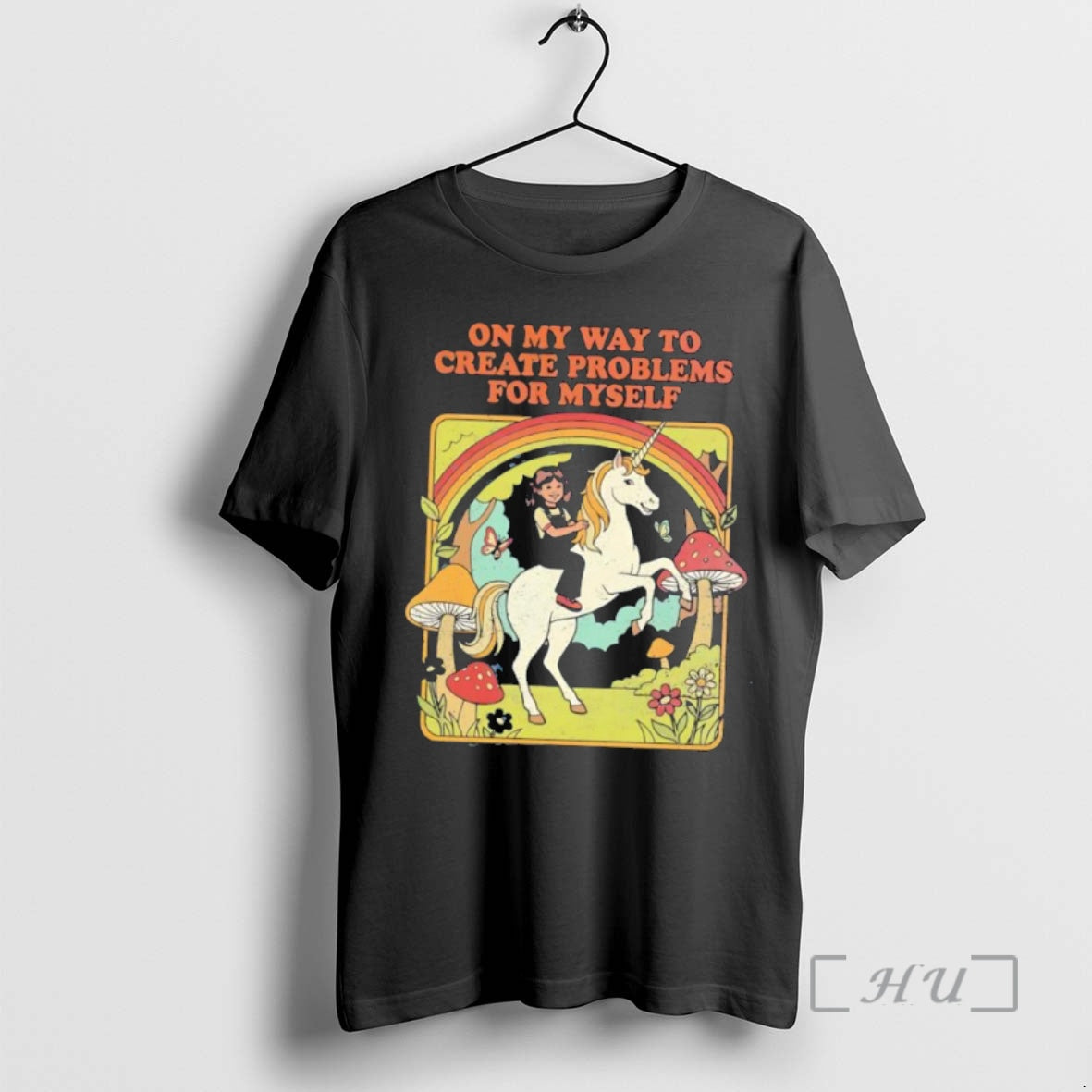 Officials On My Way To Create Problems For Myself Unicorn And Rainbow Premium T Shirts