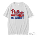 Officials Philadelphia Phillies Kyle Schwarber Signature Name Number Tee