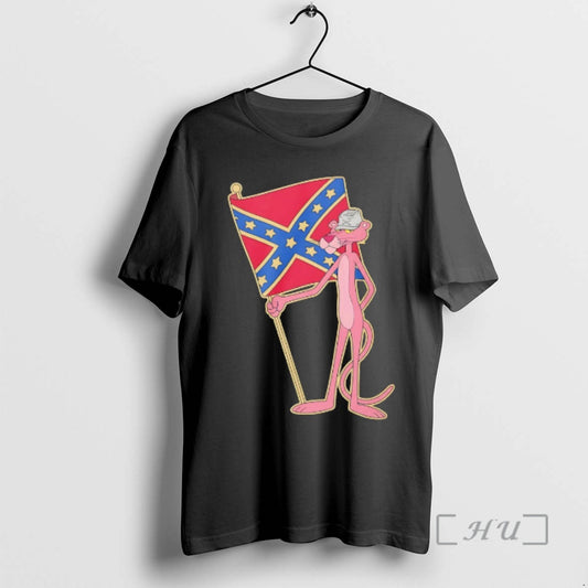 Officials Pink Panther Holding Confederate Flag