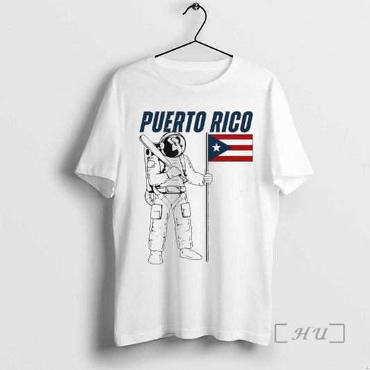 Officials Puerto Rico Astronaut Holding Baseball Bat And Puerto Rican Flag Premium T Shirts Sweater