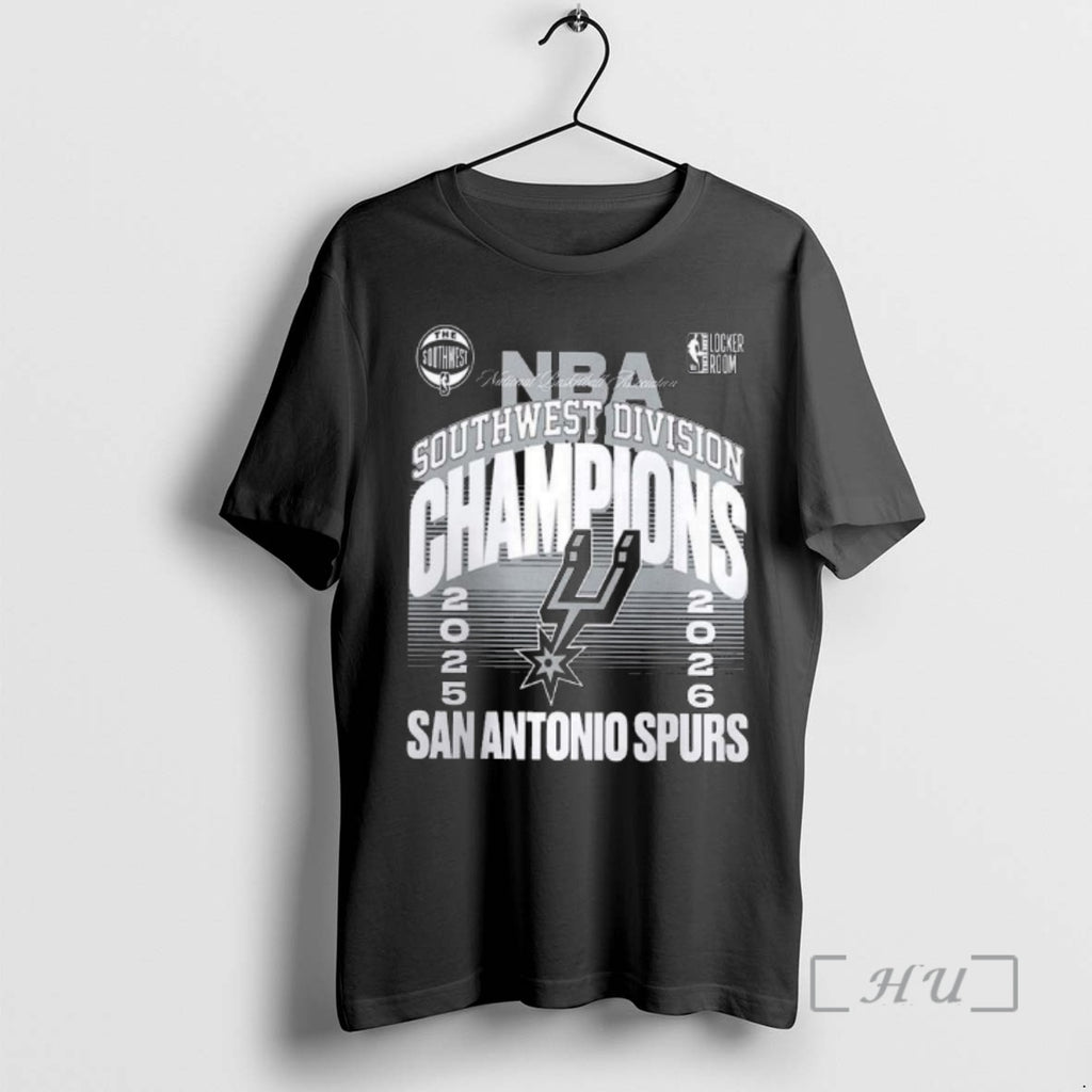 Officials San Antonio Spurs Black 2026 Nba Southwest Division Champions Locker Room Premium T Shirts