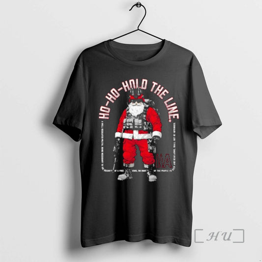 Officials Santa Ho Ho Hold The Line His Nods And M4 Premium T Shirts Sweater