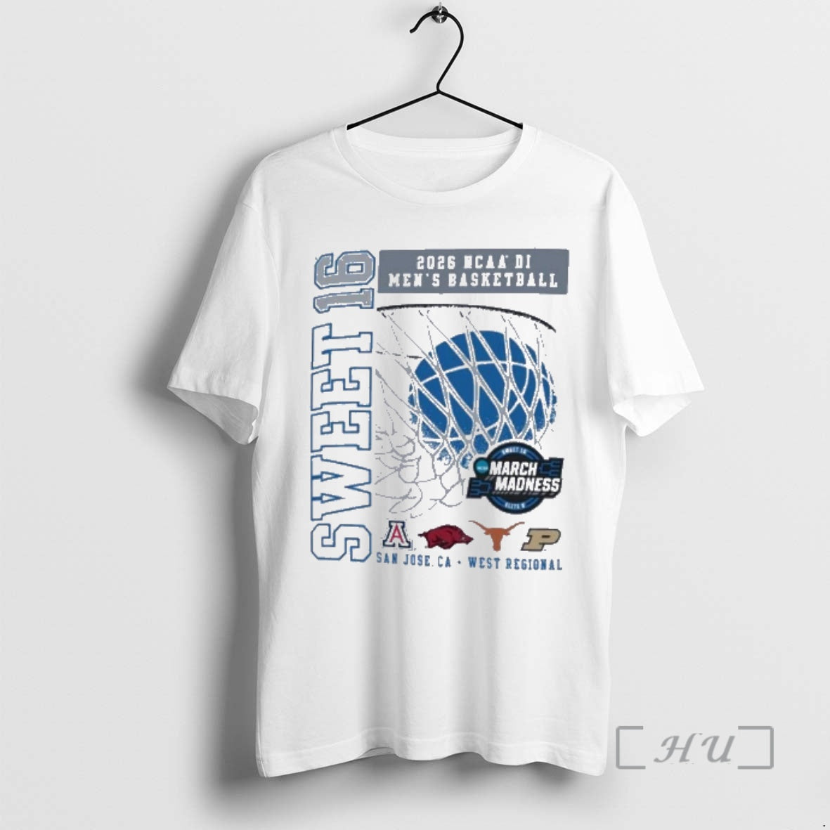 Officials Sweet 16 Four Team 2026 Ncaa Di Mens Basketball West Regional Premium T Shirts