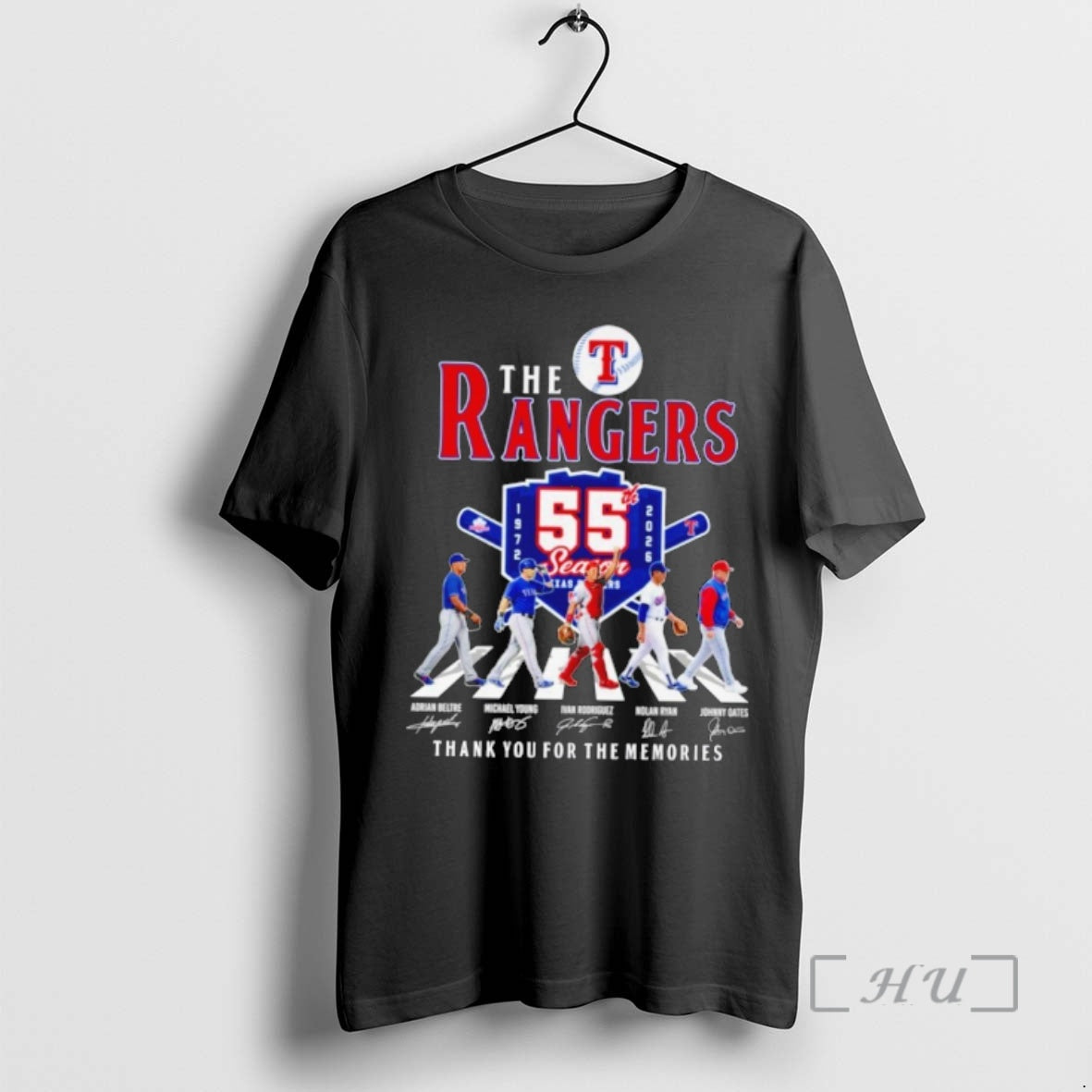 Officials Texas Rangers 19722026 55th Season Thank You For The Memories Signatures Premium T Shirts
