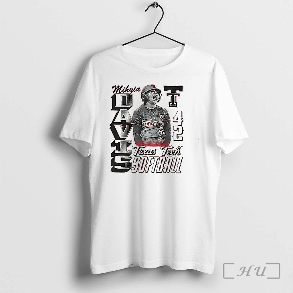 Officials Texas Tech Softball Mihyia Davis Number 42 Portrait Vintage Tee Premium T Shirts Sweater